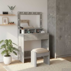 Table de Toilette avec étagère Gris béton 78,5 x 41 x 135 cm 631682631682