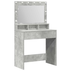 Table de Toilette avec étagère Gris béton 78,5 x 41 x 135 cm 631682631682
