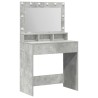 Table de Toilette avec étagère Gris béton 78,5 x 41 x 135 cm 631682631682