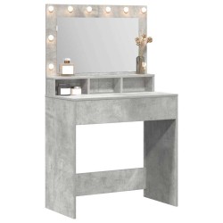 Table de Toilette avec étagère Gris béton 78,5 x 41 x 135 cm 631682631682