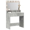 Table de Toilette avec étagère Gris béton 78,5 x 41 x 135 cm 631682631682