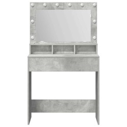 Table de Toilette avec étagère Gris béton 78,5 x 41 x 135 cm 631682631682