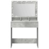 Table de Toilette avec étagère Gris béton 78,5 x 41 x 135 cm 631682631682