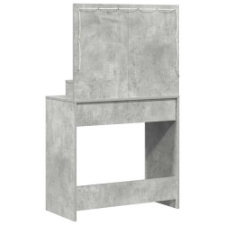 Table de Toilette avec étagère Gris béton 78,5 x 41 x 135 cm 631682631682