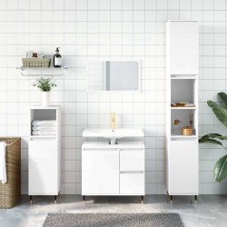 Armoire de salle de bain blanc 65x33x60 cm bois d'ingénierie 631694631694