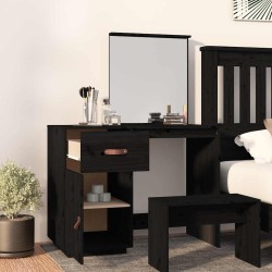 Coiffeuse Noir 95x50x134 cm Bois de pin massif 631697631697