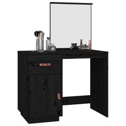 Coiffeuse Noir 95x50x134 cm Bois de pin massif 631697631697
