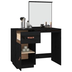 Coiffeuse Noir 95x50x134 cm Bois de pin massif 631697631697