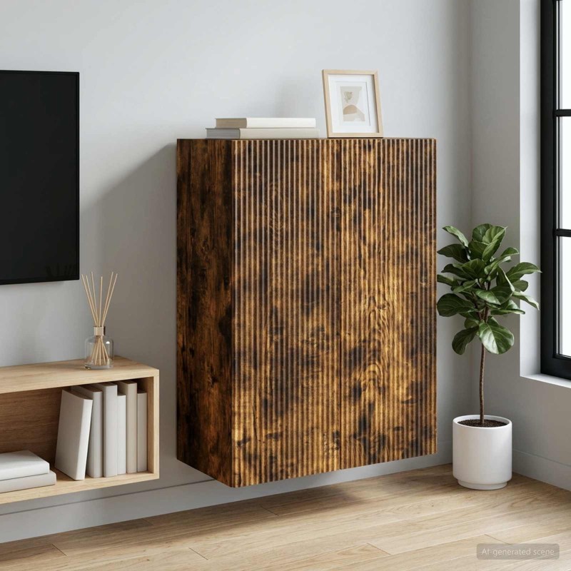 Armoire Murale Chêne fumé 66 x 34,5 x 90 cm Bois d'ingénierie 631698631698