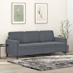 Canapé à 3 places Gris foncé 180 cm Velours 631700631700