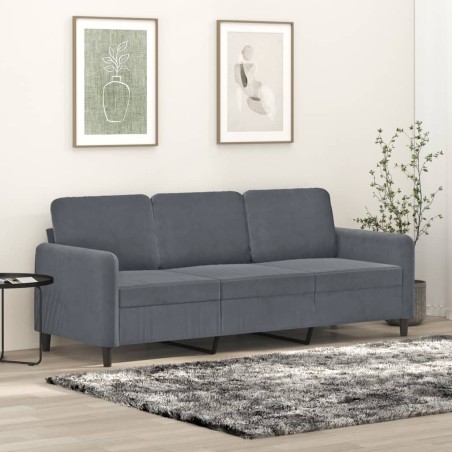 Canapé à 3 places Gris foncé 180 cm Velours 631700631700