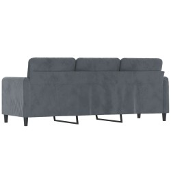 Canapé à 3 places Gris foncé 180 cm Velours 631700631700