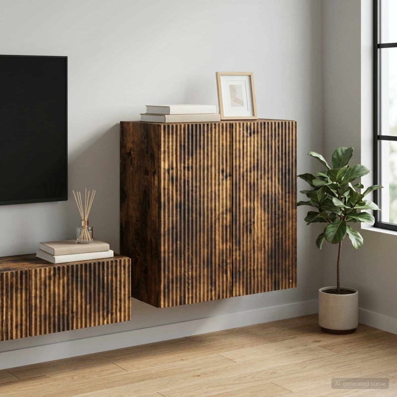 Armoire Murale Chêne fumé 59 x 31 x 60 cm Bois d'ingénierie 631715631715