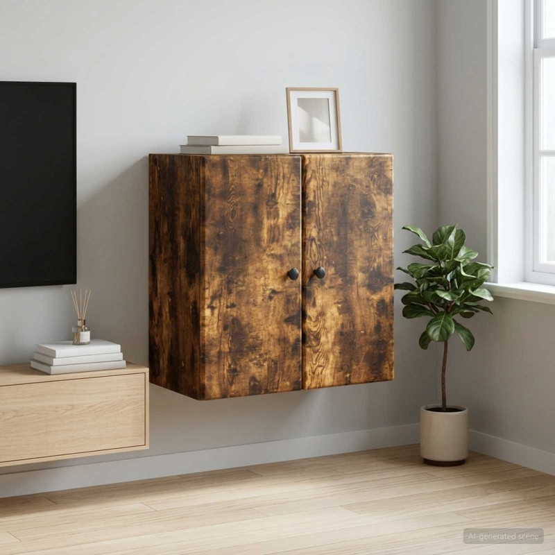 Armoire Murale Chêne fumé 59 x 31 x 60 cm Bois d'ingénierie 631717631717