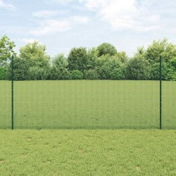 Clôture en fil soudé avec poteaux 25 x 1,2 m Vert Maille 631719631719