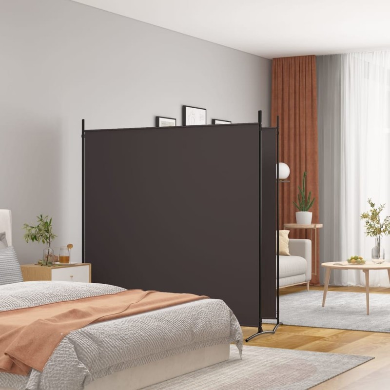 Cloison de séparation 2 panneaux Marron 348x180 cm Tissu 631722631722