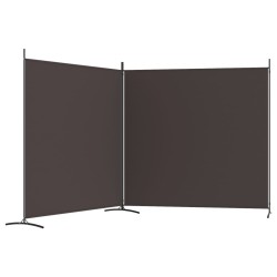 Cloison de séparation 2 panneaux Marron 348x180 cm Tissu 631722631722
