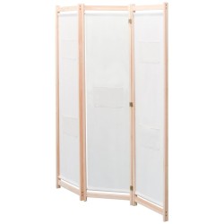 Cloison de séparation 3 panneaux Crème 120x170x4 cm Tissu 631726631726