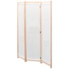 Cloison de séparation 3 panneaux Crème 120x170x4 cm Tissu 631726631726