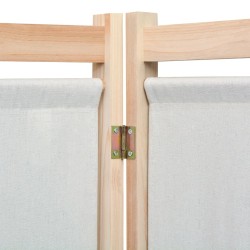 Cloison de séparation 3 panneaux Crème 120x170x4 cm Tissu 631726631726