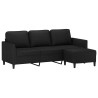 Canapé à 3 places avec repose-pieds Noir 180 cm Similicuir 631743631743