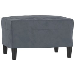 Canapé à 3 places avec repose-pieds Gris foncé 180 cm Velours 631745631745