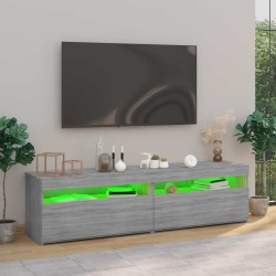 Meubles TV avec lumières LED 2 pcs Sonoma gris 75x35x40 cm 631747631747
