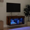 Meuble TV avec lumières LED chêne fumé 60x30x30 cm 631760631760