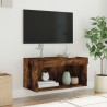 Meuble TV avec lumières LED chêne fumé 60x30x30 cm 631760631760