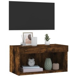 Meuble TV avec lumières LED chêne fumé 60x30x30 cm 631760631760