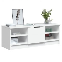 Meuble TV Blanc 102x35,5x36,5 cm Bois d'ingénierie 631761631761
