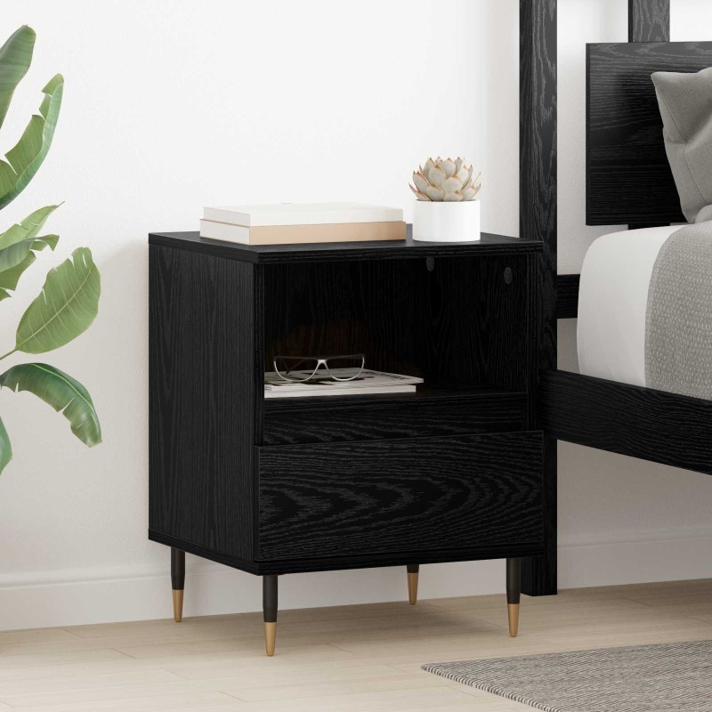 Cabinet de chevet Chêne noir 40 x 35 x 50 cm Bois d'ingénierie 631771631771