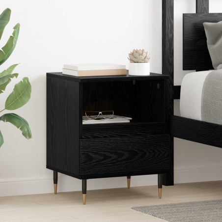 Cabinet de chevet Chêne noir 40 x 35 x 50 cm Bois d'ingénierie 631771631771
