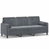 Canapé 3 places avec oreillers gris foncé 180 cm velours 631776631776