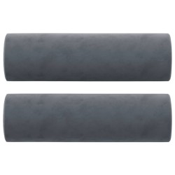 Canapé 3 places avec oreillers gris foncé 180 cm velours 631776631776
