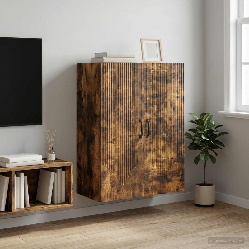 Armoire Murale Chêne fumé 66 x 34,5 x 90 cm Bois d'ingénierie 631777631777
