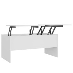 Table basse Blanc 102x50,5x46,5 cm Bois d'ingénierie 631778631778