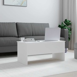 Table basse Blanc 102x50,5x46,5 cm Bois d'ingénierie 631778631778
