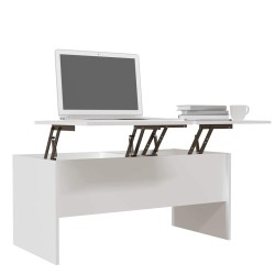 Table basse Blanc 102x50,5x46,5 cm Bois d'ingénierie 631778631778