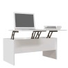 Table basse Blanc 102x50,5x46,5 cm Bois d'ingénierie 631778631778