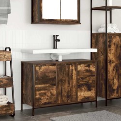 Meuble sous-vasque avec tiroirs chêne fumé 90x34,5x60 cm 631788631788