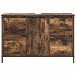 Meuble sous-vasque avec tiroirs chêne fumé 90x34,5x60 cm 631788631788