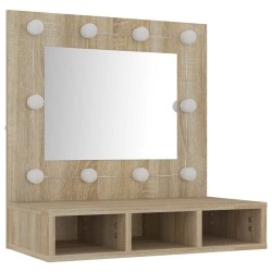 Armoire de miroir avec LED Chêne sonoma 60x31,5x62 cm 631791631791
