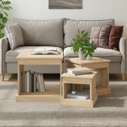 Tables basses 3 pcs chêne sonoma bois d'ingénierie 631799631799