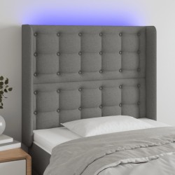 Tête de lit à LED Gris foncé 103x16x118/128 cm Tissu 631801631801