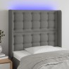Tête de lit à LED Gris foncé 103x16x118/128 cm Tissu 631801631801