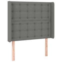 Tête de lit à LED Gris foncé 103x16x118/128 cm Tissu 631801631801