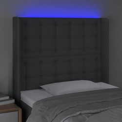 Tête de lit à LED Gris foncé 103x16x118/128 cm Tissu 631801631801