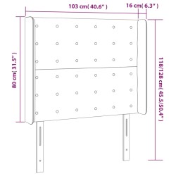 Tête de lit à LED Gris foncé 103x16x118/128 cm Tissu 631801631801