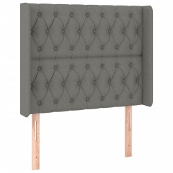 Tête de lit à LED Gris foncé 103x16x118/128 cm Tissu 631803631803
